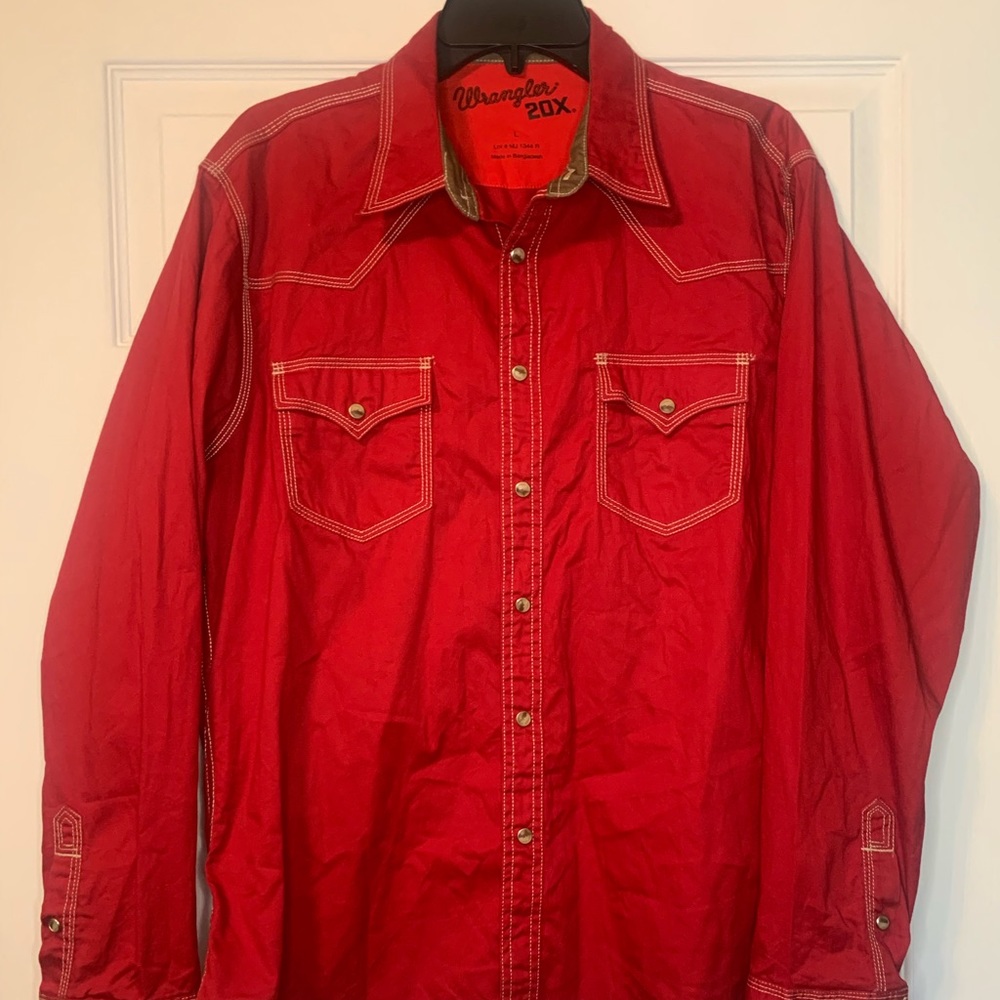 Wrangler 20X Retro Western Red Shirt Size L